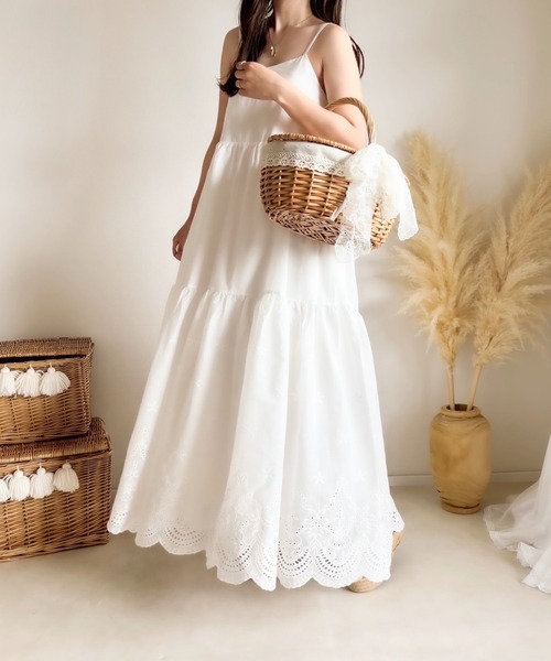 kbt様 ワンピース M白 タックデザイン幾何柄ワンピース/洗える(ワンピース) | MK MICHEL