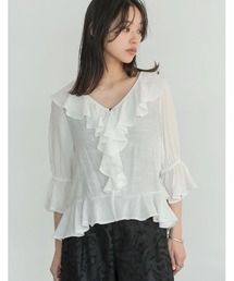 Re:EDIT（リエディ）の「ラッフルフリルカラー楊柳シアーブラウス（シャツ/ブラウス）」