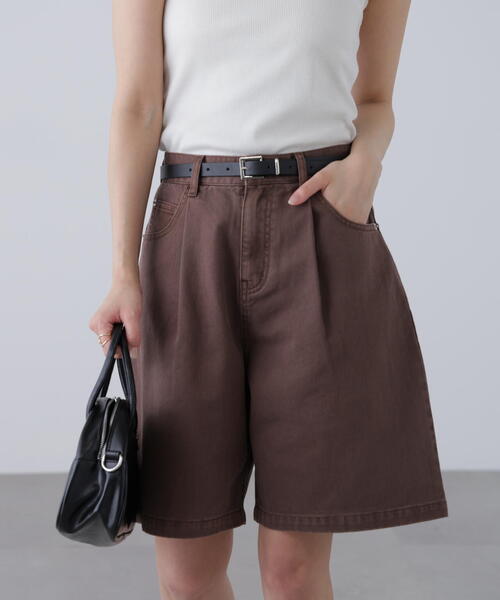 FREE'S MART（フリーズマート）の「◆タックハーフデニムパンツ（デニムパンツ・レディース・ブラウン系その他/ブルー系その他・SMALL/MEDIUM）」の22枚目の写真