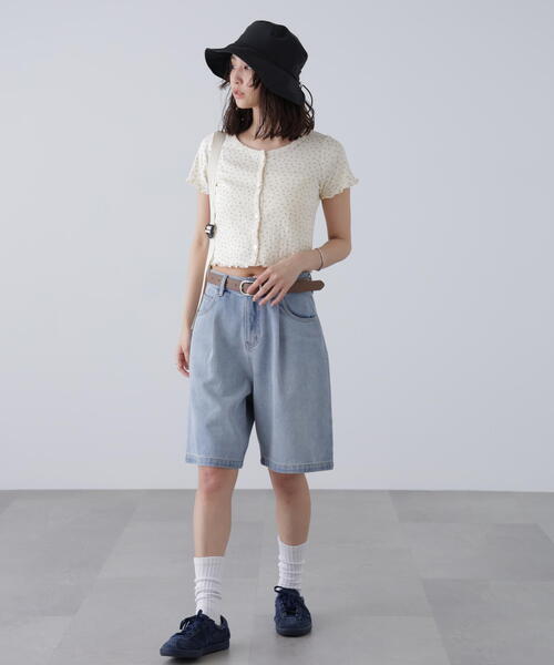 新品⭐︎ MACHATT⭐︎タックハーフデニム⭐︎38 タックハーフデニムパンツ | FREE'S MART（フリーズマート
