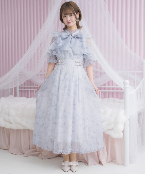 ボウタイリボンシアーワンピース（ワンピース）｜couture BY