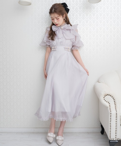 ジプソフィア　リボンワンピース ボウタイリボンシアーワンピース（ワンピース）｜couture BY ROJITA