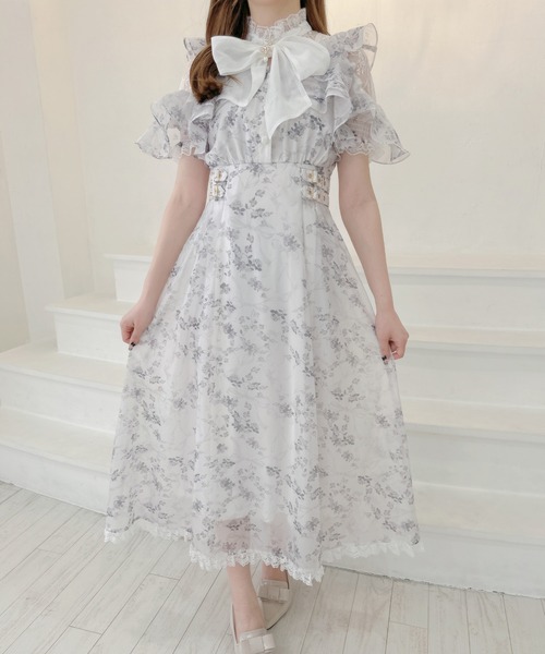 couture BY ROJITA(クチュールバイロジータ)の「ボウタイリボンシアーワンピース(ワンピース・レディース・ホワイト/パープル/アイボリー/ブルー・FREE)」の19枚目の写真