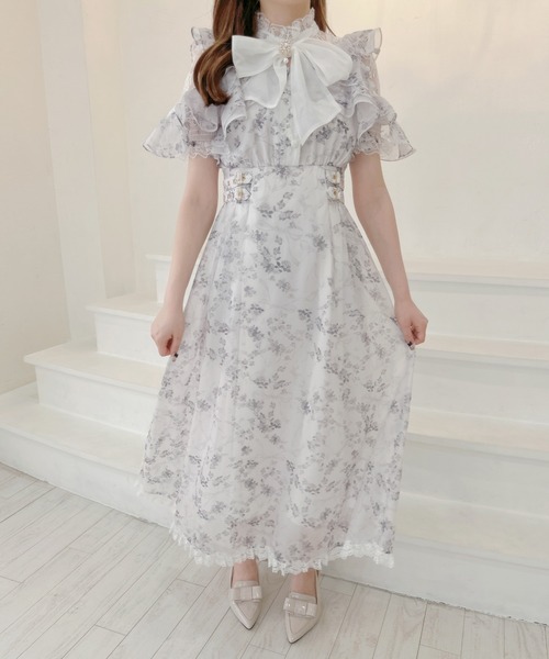 couture BY ROJITA(クチュールバイロジータ)の「ボウタイリボンシアーワンピース(ワンピース・レディース・ホワイト/パープル/アイボリー/ブルー・FREE)」の20枚目の写真