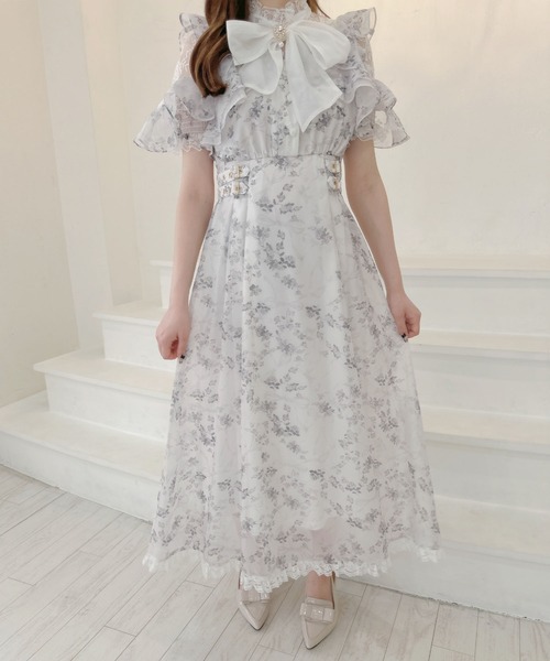 couture BY ROJITA(クチュールバイロジータ)の「ボウタイリボンシアーワンピース(ワンピース・レディース・ホワイト/パープル/アイボリー/ブルー・FREE)」の21枚目の写真