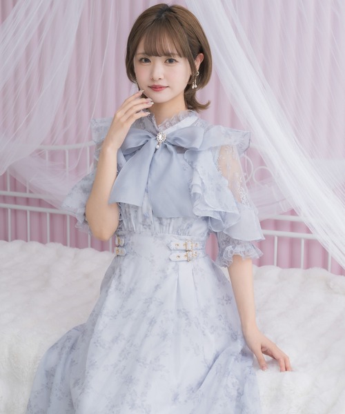 couture BY ROJITA(クチュールバイロジータ)の「ボウタイリボンシアーワンピース(ワンピース・レディース・ホワイト/パープル/アイボリー/ブルー・FREE)」の22枚目の写真
