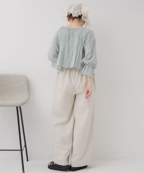 RETRO GIRL（レトロガール）の「アソート前リボンBL（シャツ/ブラウス・レディース・オフホワイト/ナチュラル/ブルー/オレンジ・FREE）」の8枚目の写真