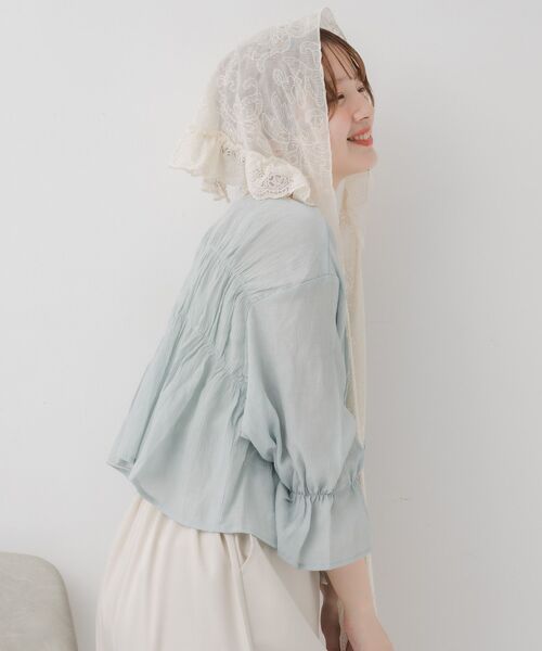 RETRO GIRL（レトロガール）の「アソート前リボンBL（シャツ/ブラウス・レディース・オフホワイト/ナチュラル/ブルー/オレンジ・FREE）」の10枚目の写真