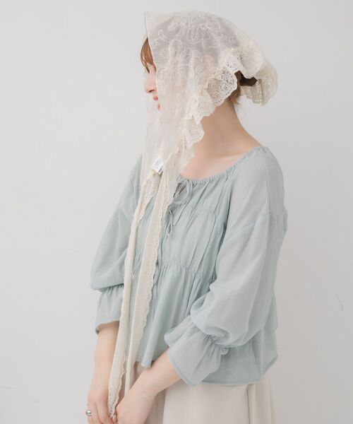 RETRO GIRL（レトロガール）の「アソート前リボンBL（シャツ/ブラウス・レディース・オフホワイト/ナチュラル/ブルー/オレンジ・FREE）」の11枚目の写真