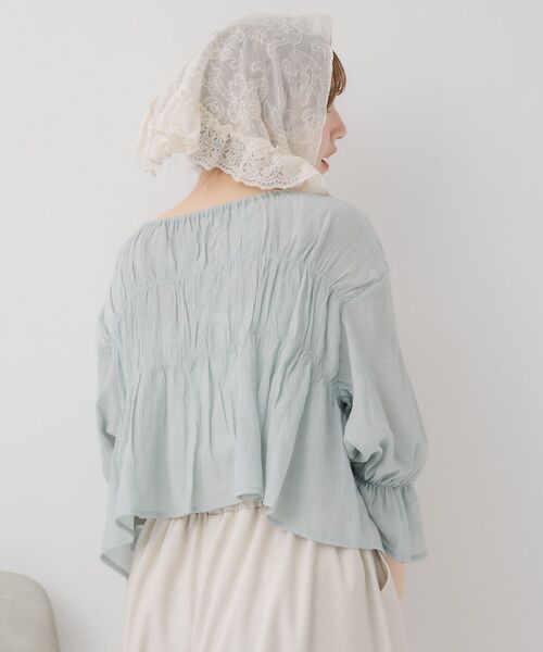 RETRO GIRL（レトロガール）の「アソート前リボンBL（シャツ/ブラウス・レディース・オフホワイト/ナチュラル/ブルー/オレンジ・FREE）」の12枚目の写真