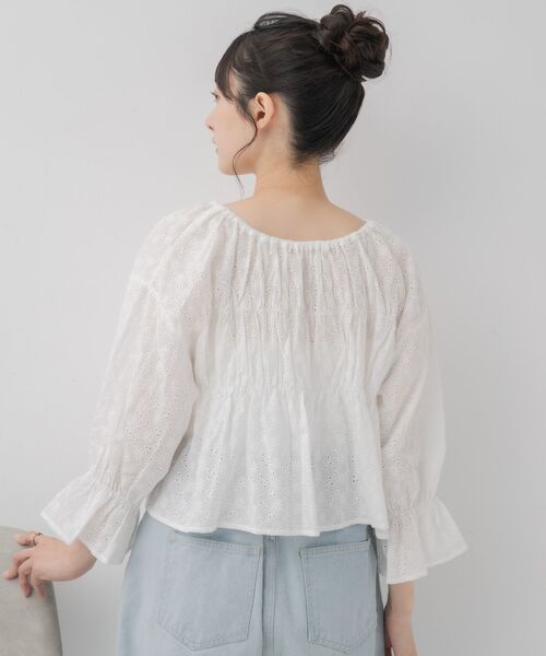 RETRO GIRL（レトロガール）の「アソート前リボンBL（シャツ/ブラウス・レディース・オフホワイト/ナチュラル/ブルー/オレンジ・FREE）」の20枚目の写真