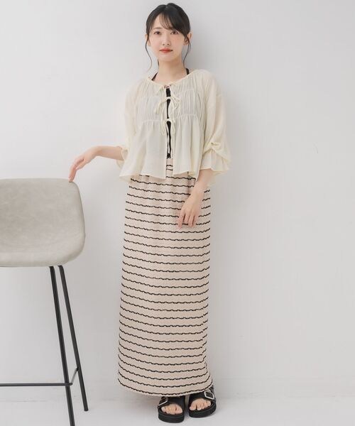 RETRO GIRL（レトロガール）の「アソート前リボンBL（シャツ/ブラウス・レディース・オフホワイト/ナチュラル/ブルー/オレンジ・FREE）」の21枚目の写真