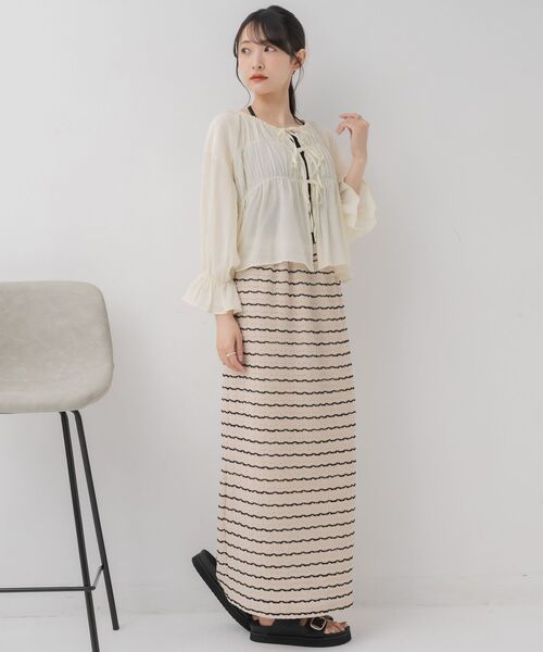 RETRO GIRL（レトロガール）の「アソート前リボンBL（シャツ/ブラウス・レディース・オフホワイト/ナチュラル/ブルー/オレンジ・FREE）」の22枚目の写真