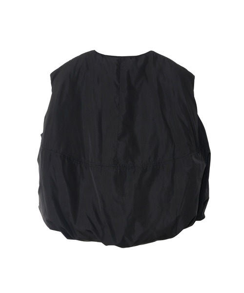 Eclat one（エクラワン）の「【Eclat one】ノーカラーショート丈 フロントジップ 中綿ベスト（ダウンベスト・レディース・ブラウン/ブラック/グレイッシュベージュ・FREE）」の9枚目の写真