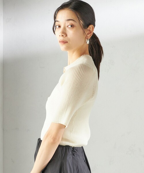 SHIPS(シップス)の「〈手洗い可能〉ラミー混 シアー ヘンリー ネック ニット(ニット/セーター・レディース・ブラウン/ブルー/オフホワイト・ONE SIZE)」の12枚目の写真