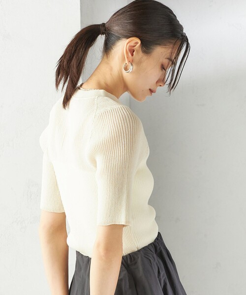 SHIPS(シップス)の「〈手洗い可能〉ラミー混 シアー ヘンリー ネック ニット(ニット/セーター・レディース・ブラウン/ブルー/オフホワイト・ONE SIZE)」の14枚目の写真