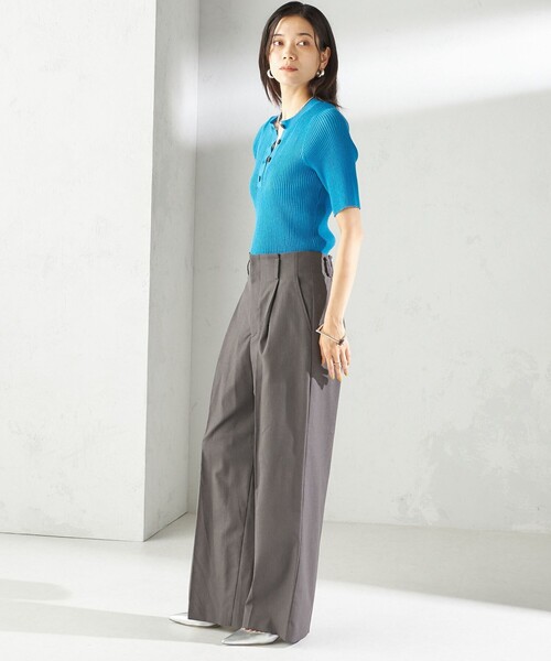 SHIPS for women / シップスウィメン 〈手洗い可能〉ラミー混 シアー ヘンリー ネック ニット 手洗い可能〉ラミー混 シアー ヘンリー ネック ニット（ニット