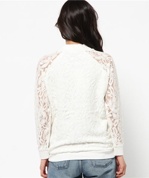 MOUSSY(マウジー)の「LACE H/N TOPS J(Tシャツ/カットソー・レディース・カーキ/ブラック/オフホワイト・FREE)」の6枚目の写真