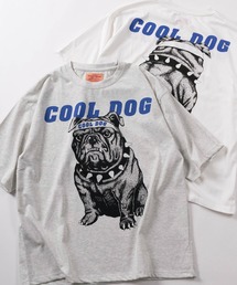 【81】フロント＆バック イヌネコ BIGクールイラスト デザイン ヘビーウェイト オーバーサイズ Tシャツ/半袖Tシャツ