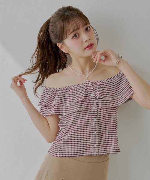 Chico（チコ）の「フロントボタンフリルデザインブラウス（シャツ/ブラウス・レディース・ホワイト/ブラック/ブラック系その他2/ブラウン系その他2・FREE）」の20枚目の写真