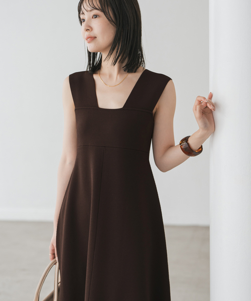 Noble(ノーブル)の「【洗える】ミラノリブフィットフレアニットワンピース(ワンピース・レディース・ブラウン/レッド・FREE)」の7枚目の写真