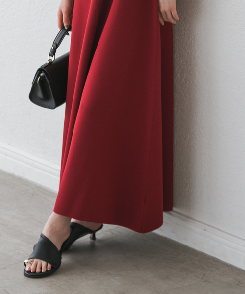 Noble(ノーブル)の「【洗える】ミラノリブフィットフレアニットワンピース(ワンピース・レディース・ブラウン/レッド・FREE)」の15枚目の写真