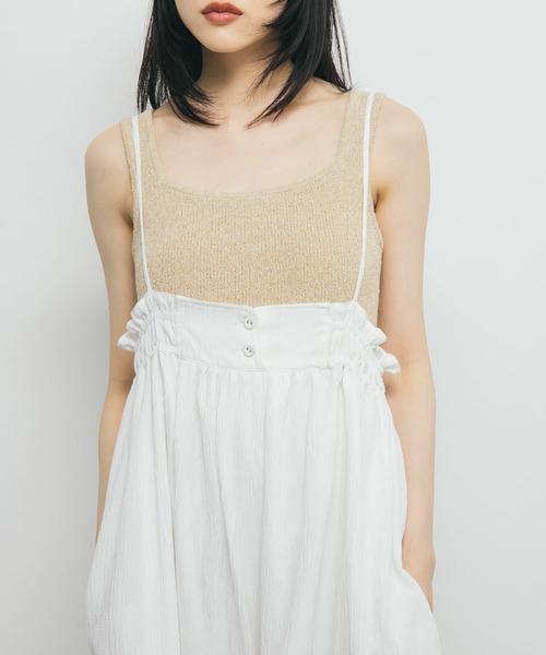 KBF（ケイビーエフ）の「スクエアニットタンクトップ（タンクトップ・レディース・ブルー系その他/ベージュ系その他/ブラック系その他・ONE）」の22枚目の写真