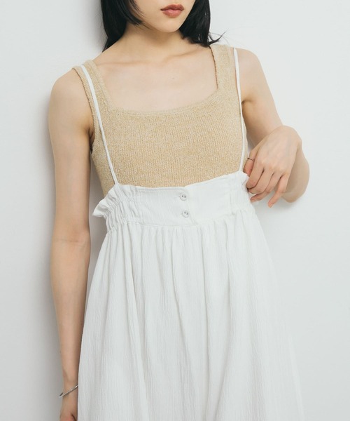 KBF（ケイビーエフ）の「スクエアニットタンクトップ（タンクトップ・レディース・ブルー系その他/ベージュ系その他/ブラック系その他・ONE）」の16枚目の写真