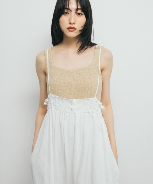 KBF（ケイビーエフ）の「スクエアニットタンクトップ（タンクトップ・レディース・ブルー系その他/ベージュ系その他/ブラック系その他・ONE）」の17枚目の写真