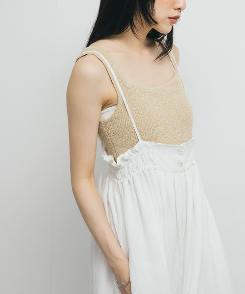 KBF（ケイビーエフ）の「スクエアニットタンクトップ（タンクトップ・レディース・ブルー系その他/ベージュ系その他/ブラック系その他・ONE）」の18枚目の写真