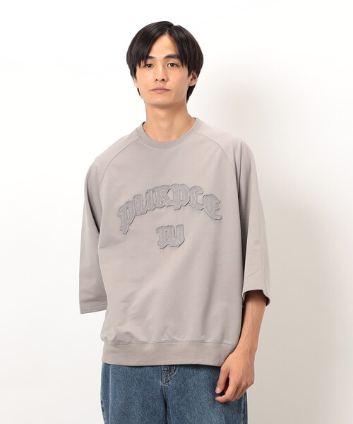 Purple&Yellow(パープルアンドイエロー)の「ロゴアップリケプルオーバー(Tシャツ/カットソー・メンズ・ブラウン/ブラック/グレイッシュベージュ・SMALL/MEDIUM/LARGE)」の3枚目の写真