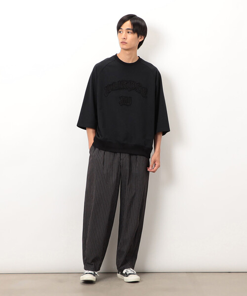 Purple&Yellow(パープルアンドイエロー)の「ロゴアップリケプルオーバー(Tシャツ/カットソー・メンズ・ブラウン/ブラック/グレイッシュベージュ・SMALL/MEDIUM/LARGE)」の5枚目の写真