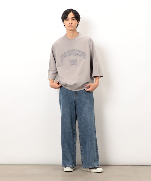 Purple&Yellow(パープルアンドイエロー)の「ロゴアップリケプルオーバー(Tシャツ/カットソー・メンズ・ブラウン/ブラック/グレイッシュベージュ・SMALL/MEDIUM/LARGE)」の12枚目の写真