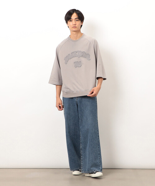 Purple&Yellow(パープルアンドイエロー)の「ロゴアップリケプルオーバー(Tシャツ/カットソー・メンズ・ブラウン/ブラック/グレイッシュベージュ・SMALL/MEDIUM/LARGE)」の13枚目の写真