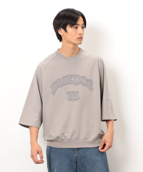 Purple&Yellow(パープルアンドイエロー)の「ロゴアップリケプルオーバー(Tシャツ/カットソー・メンズ・ブラウン/ブラック/グレイッシュベージュ・SMALL/MEDIUM/LARGE)」の17枚目の写真