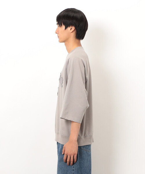 Purple&Yellow(パープルアンドイエロー)の「ロゴアップリケプルオーバー(Tシャツ/カットソー・メンズ・ブラウン/ブラック/グレイッシュベージュ・SMALL/MEDIUM/LARGE)」の19枚目の写真
