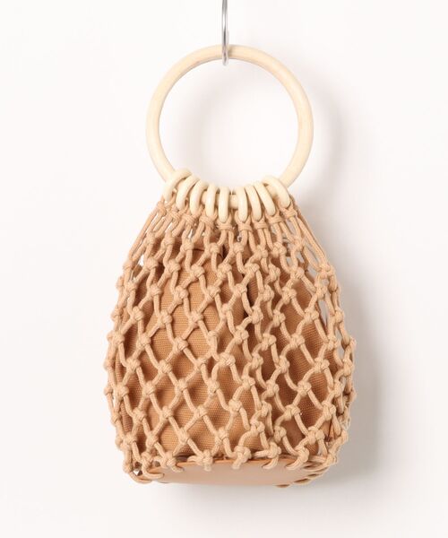 Ritzy(リッツィー)の「ウッド調ハンドル かごバック ハンドバッグ(ハンドバッグ・レディース・ブラウン/ホワイト・FREE)」の8枚目の写真