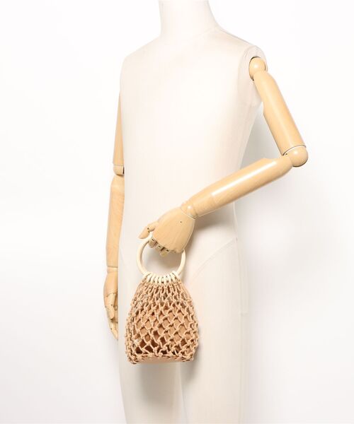 Ritzy(リッツィー)の「ウッド調ハンドル かごバック ハンドバッグ(ハンドバッグ・レディース・ブラウン/ホワイト・FREE)」の13枚目の写真
