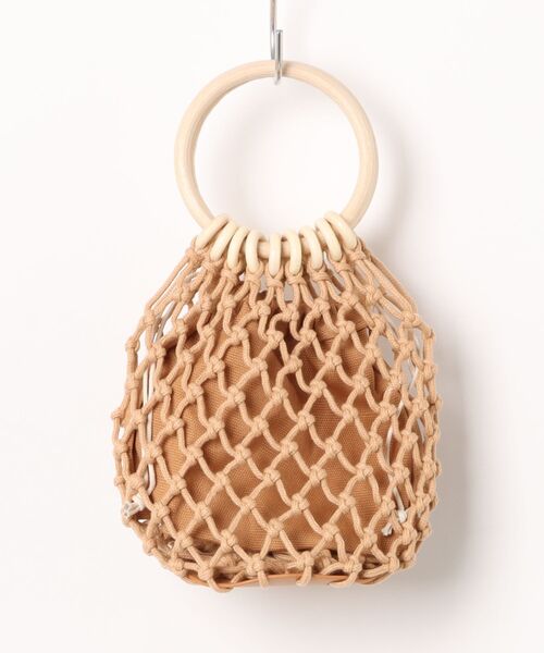 Ritzy(リッツィー)の「ウッド調ハンドル かごバック ハンドバッグ(ハンドバッグ・レディース・ブラウン/ホワイト・FREE)」の9枚目の写真