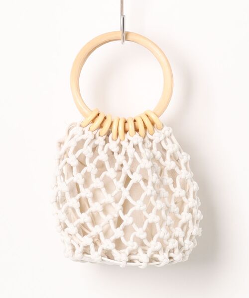 Ritzy(リッツィー)の「ウッド調ハンドル かごバック ハンドバッグ(ハンドバッグ・レディース・ブラウン/ホワイト・FREE)」の10枚目の写真