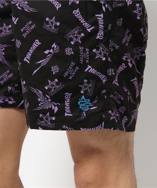 ALDIES（アールディーズ）の「THRASHER Short Pants スラッシャーコラボ ショートパンツ（その他パンツ・メンズ・ブラック/ブラック×パープル・MEDIUM/LARGE/X-LARGE/SMALL）」の10枚目の写真