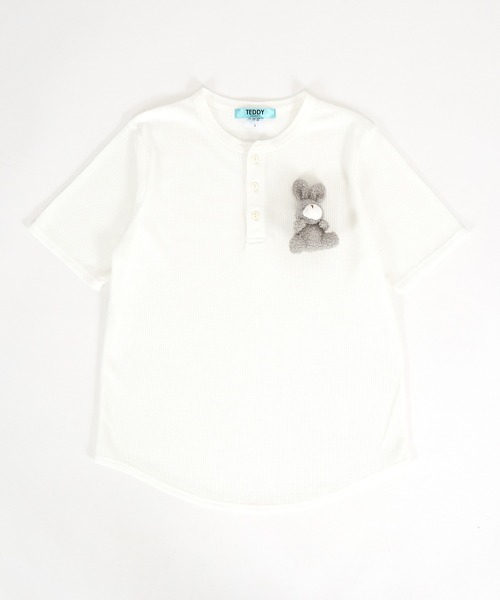 ankoROCK(アンコロック)の「TEDDY ankoROCK ヘンリーネックTシャツ(Tシャツ/カットソー・レディース・ブラック系2/ホワイト系1/ホワイト系2/ブラック系1・S/M/L/XL)」の15枚目の写真