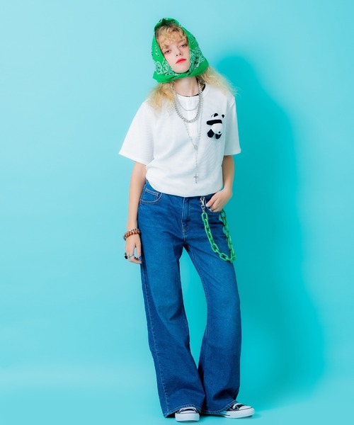 ankoROCK(アンコロック)の「TEDDY ankoROCK ヘンリーネックTシャツ(Tシャツ/カットソー・レディース・ブラック系2/ホワイト系1/ホワイト系2/ブラック系1・S/M/L/XL)」の6枚目の写真