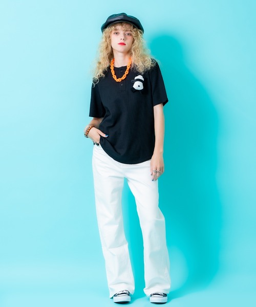 ankoROCK(アンコロック)の「TEDDY ankoROCK ヘンリーネックTシャツ(Tシャツ/カットソー・レディース・ブラック系2/ホワイト系1/ホワイト系2/ブラック系1・S/M/L/XL)」の17枚目の写真