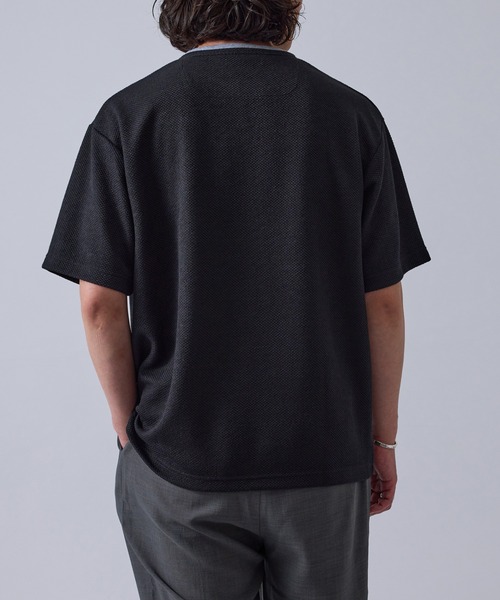 j.n.r.d(ジェー・エヌ・アール・ディー)の「j.n.r.d/変形鹿の子キーヘンリープルオーバー(Tシャツ/カットソー・メンズ・ライトグリーン/ブラック・L/LL/M/S)」の5枚目の写真