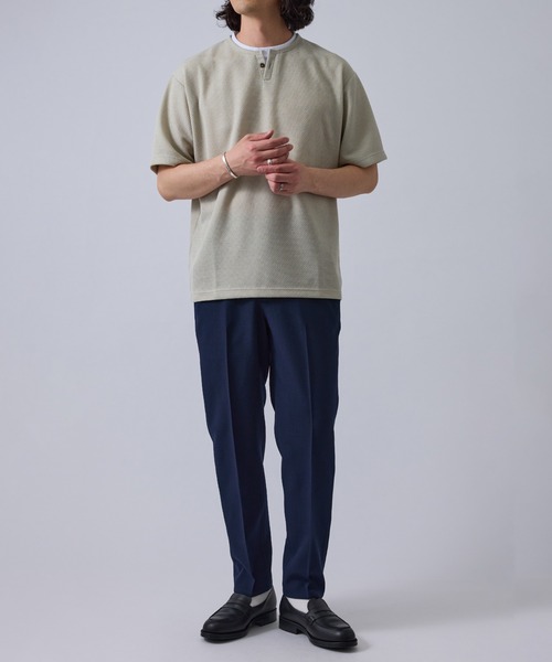 j.n.r.d(ジェー・エヌ・アール・ディー)の「j.n.r.d/変形鹿の子キーヘンリープルオーバー(Tシャツ/カットソー・メンズ・ライトグリーン/ブラック・L/LL/M/S)」の6枚目の写真