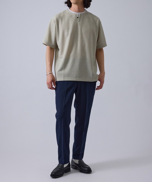 j.n.r.d(ジェー・エヌ・アール・ディー)の「j.n.r.d/変形鹿の子キーヘンリープルオーバー(Tシャツ/カットソー・メンズ・ライトグリーン/ブラック・L/LL/M/S)」の7枚目の写真