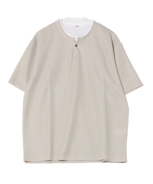 j.n.r.d(ジェー・エヌ・アール・ディー)の「j.n.r.d/変形鹿の子キーヘンリープルオーバー(Tシャツ/カットソー・メンズ・ライトグリーン/ブラック・L/LL/M/S)」の13枚目の写真