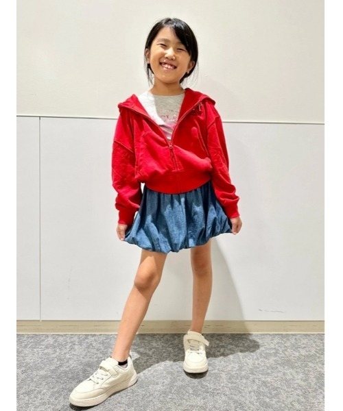 GAP（ギャップ）の「デニム バブル ミニスカート・スコート (キッズ)（デニムスカート・キッズ・インディゴブルー・110cm/120cm/130cm/140cm/150cm/160cm）」の7枚目の写真