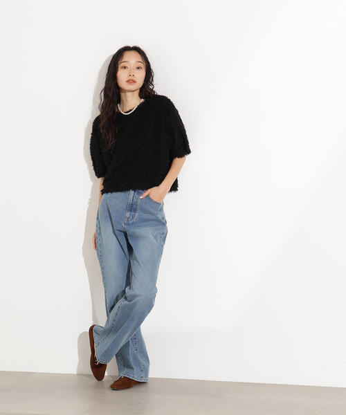 N.（N. Natural Beauty Basic）（エヌエヌナチュラルビューティーベーシック）の「センタープレスフレアデニムパンツ（デニムパンツ・レディース・ライトブルー/ブルー・MEDIUM/SMALL）」の4枚目の写真